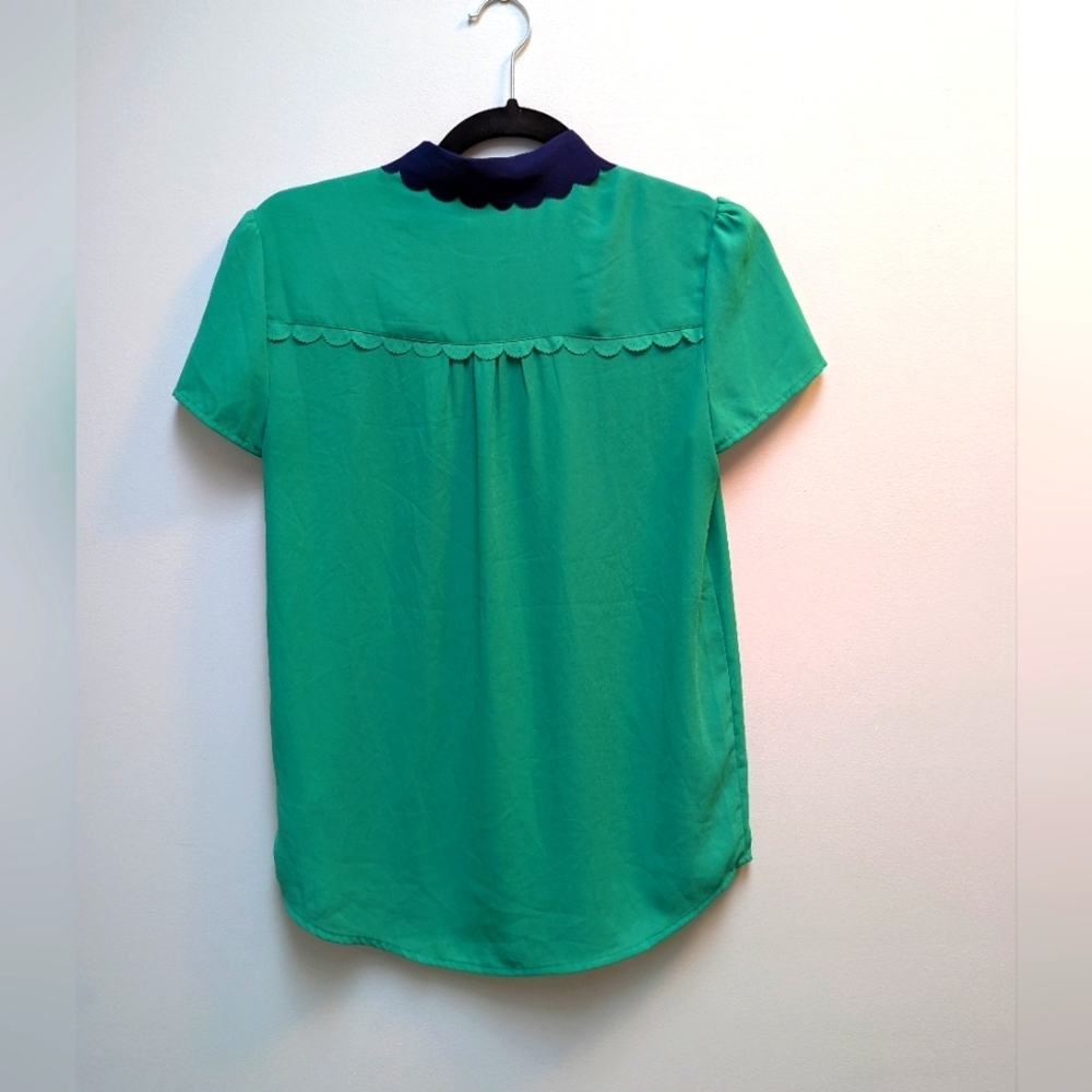 Anthropologie HD in Paris Laser Cut Scalloped Top  - Picture 2 of 5